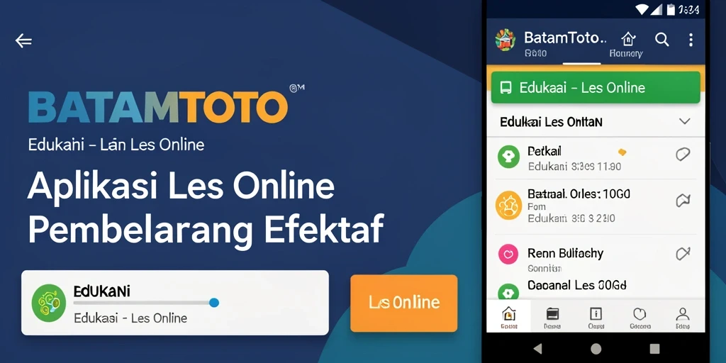 Antarmuka modern aplikasi Les Online BATAMTOTO yang intuitif.