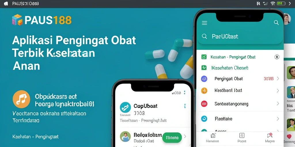 Antarmuka aplikasi PAUS188 yang intuitif untuk pengingat obat.