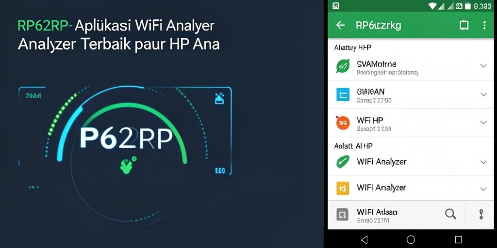 Tampilan antarmuka aplikasi WiFi Analyzer RP62RP yang informatif dan menarik.
